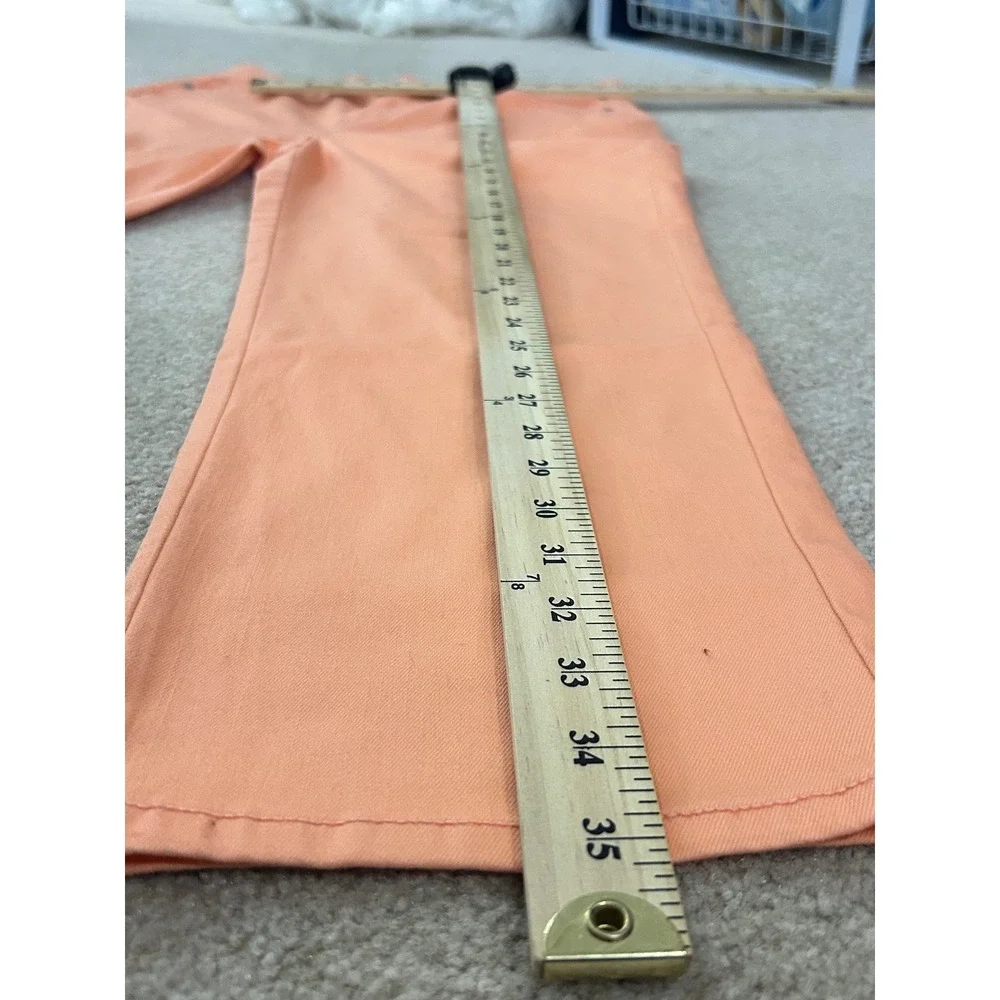 Blair Peach Orange Wide Leg Cropped Jeans Pants Womens Size‎ 14PS